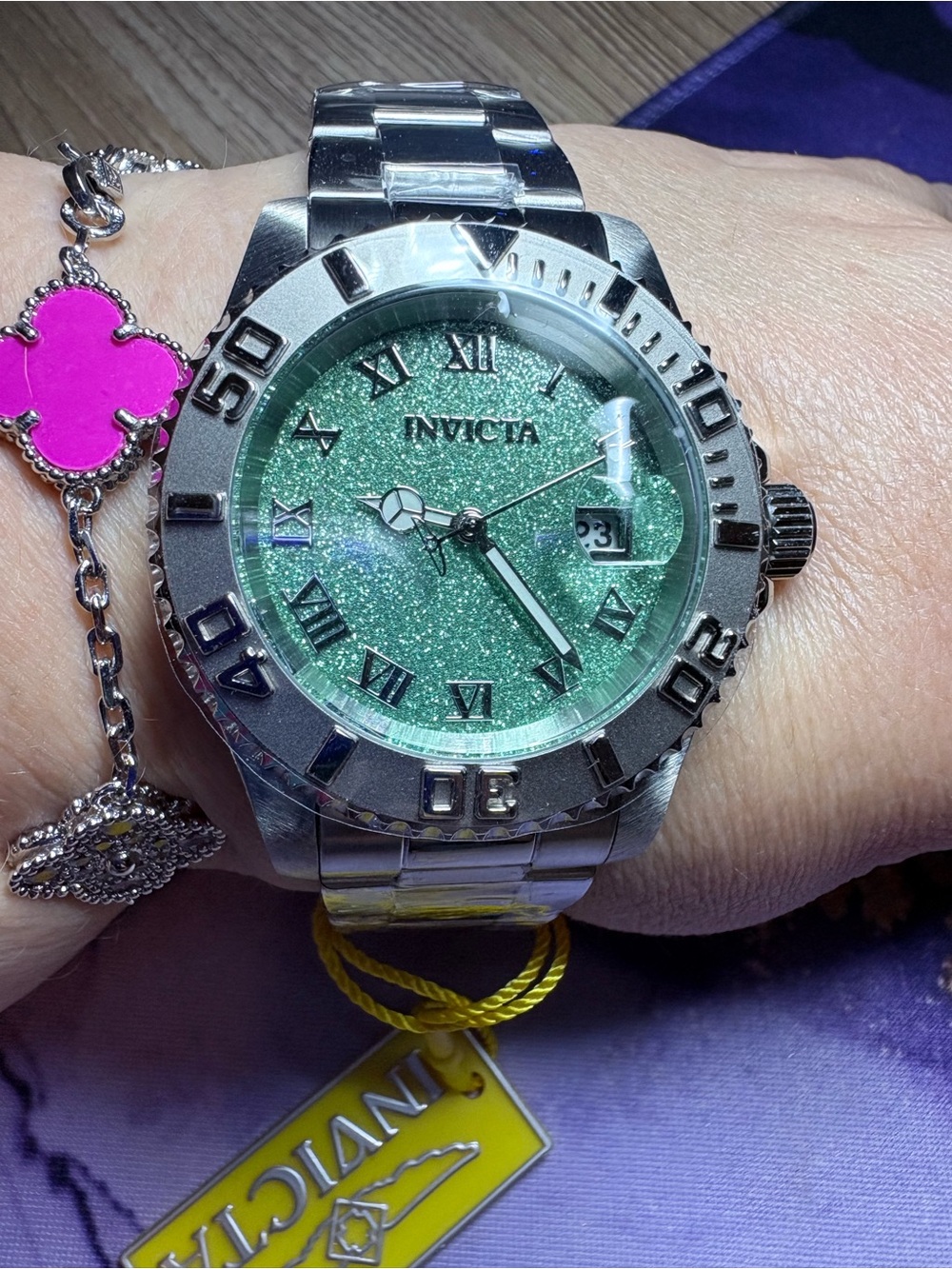 Invicta Angel Aurebourne Swiss Rhonda 515 caliber 40mm steel NWT